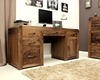 Picture of Shiro Walnut Twin Pedestal Computer Desk