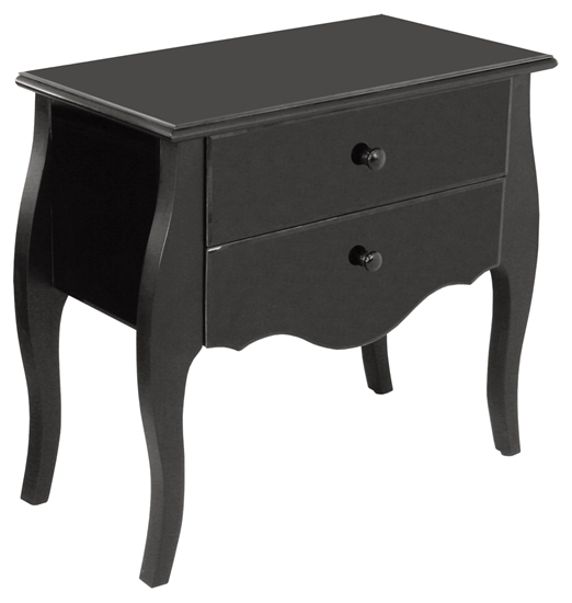 Picture of Black Mirrored 2 Draw Dresser